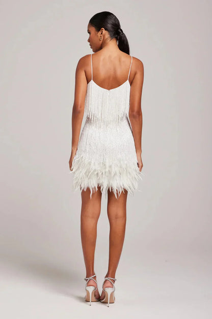 feather fringe dress