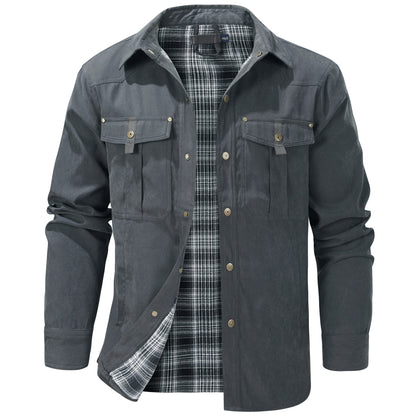 Versatile Men's Jacket with Insulated Flannel Lining for Functional and Reliable