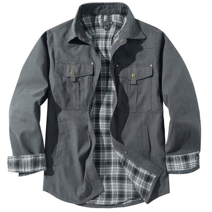 Versatile Men's Jacket with Insulated Flannel Lining for Functional and Reliable