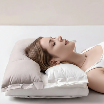 Pillow with Ergonomically Adjustable Neck Unisex with Double Layer for Travel