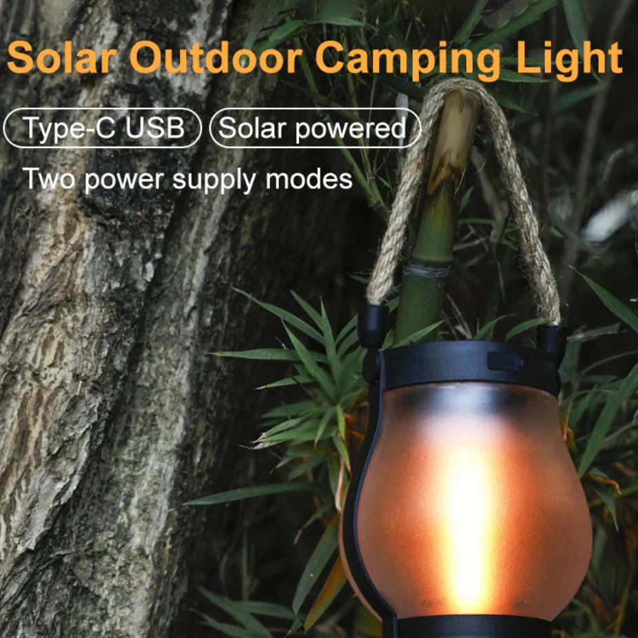 Solar Lantern with Realistic Flame Effect for Garden and Outdoor Lighting