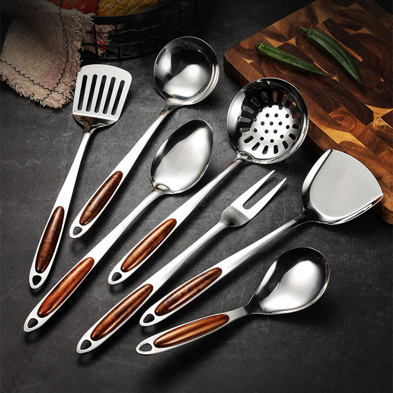 Utensil with RVS Kitchen Set with Ergonomic Handles for Modern Cooking