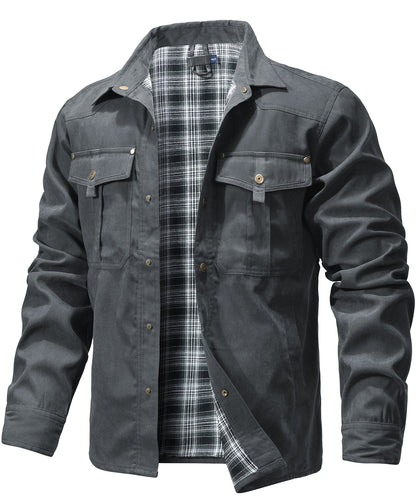 Versatile Men's Jacket with Insulated Flannel Lining for Functional and Reliable