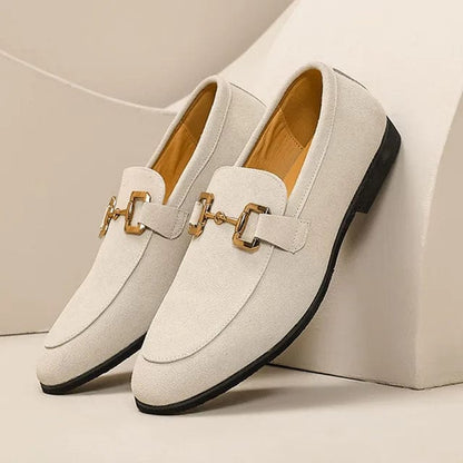 Nero for Suede Loafers with Metal Buckle