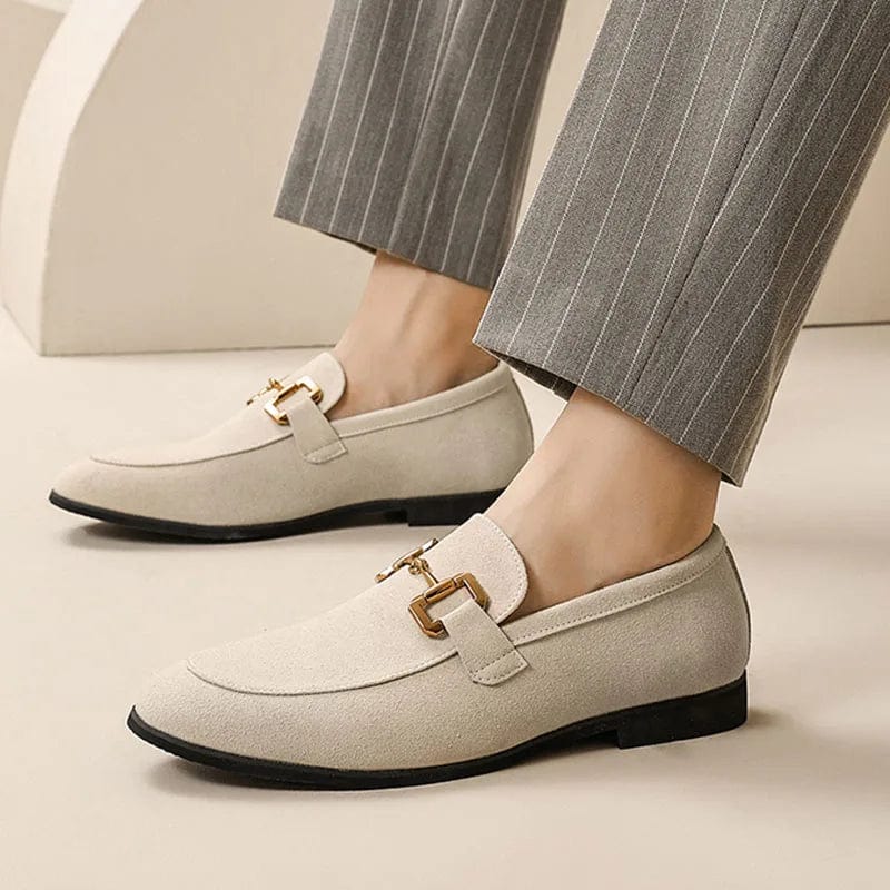 Nero for Suede Loafers with Metal Buckle