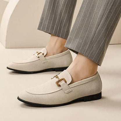 Nero for Suede Loafers with Metal Buckle