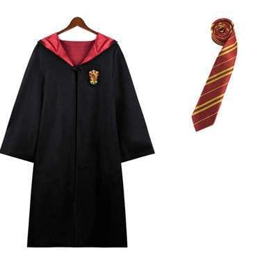 Kids’ Enchanted Wizard Cloak for Pointed Hood & Striped Scarf Set
