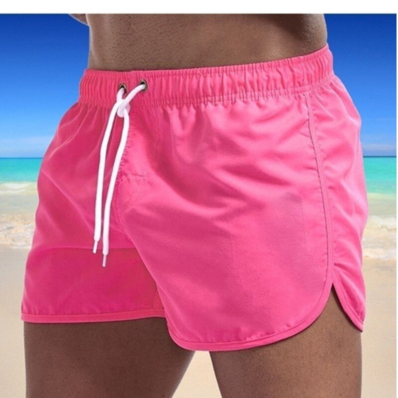 Men's Swimming Shorts with Drawstring and Quick-Drying Fabric