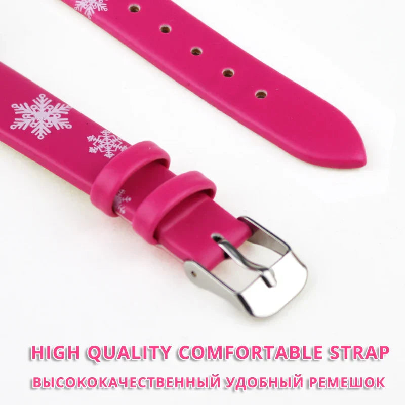 Watch with Frozen Princess Elsa Design for Kids with Leather Band and Magical Design