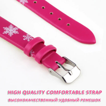 Watch with Frozen Princess Elsa Design for Kids with Leather Band and Magical Design