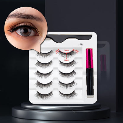 Magnetic False Eyelashes with Eyeliner with Trending Lash Set for a Quick Glam Look