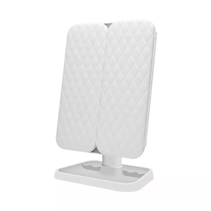 Mirror with Lumière Makeup LED Lighting for Adjustable Magnification and Stylish Storage