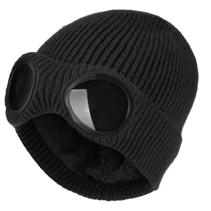Glasses with Knitted Winter Beanie with Lens for Warm Unisex Beanie for Cold and Windy Days