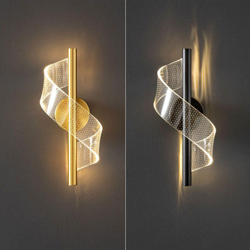 Wall Lamp with Modern LED Wavy Design and Adjustable Light Colours
