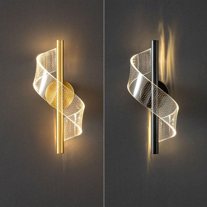 Wall Lamp with Modern LED Wavy Design and Adjustable Light Colours