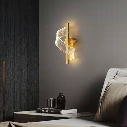 Wall Lamp with Modern LED Wavy Design and Adjustable Light Colours