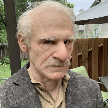 Realistic Latex Old Man Mask for Expressive Halloween Costume Headpiece