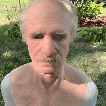 Realistic Latex Old Man Mask for Expressive Halloween Costume Headpiece