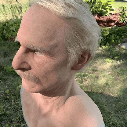 Realistic Latex Old Man Mask for Expressive Halloween Costume Headpiece