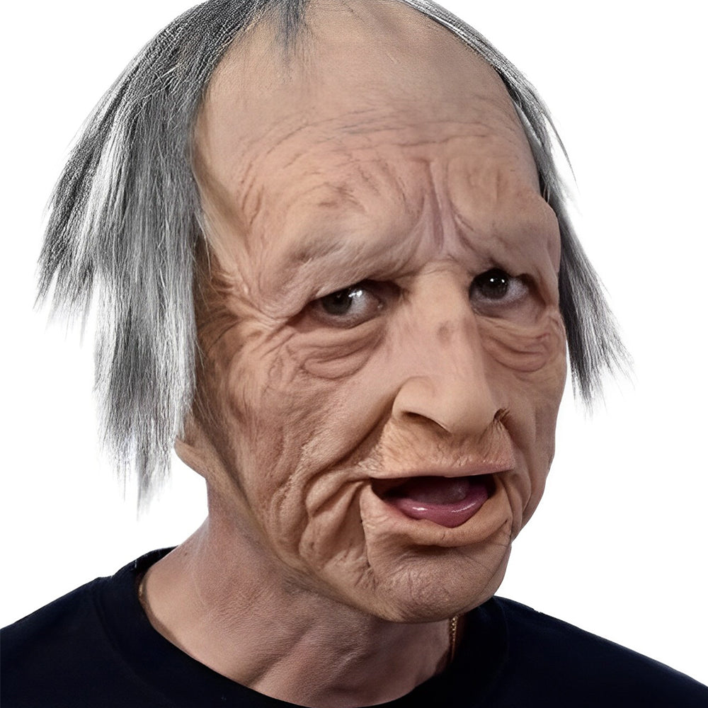 Realistic Latex Old Man Mask for Expressive Halloween Costume Headpiece