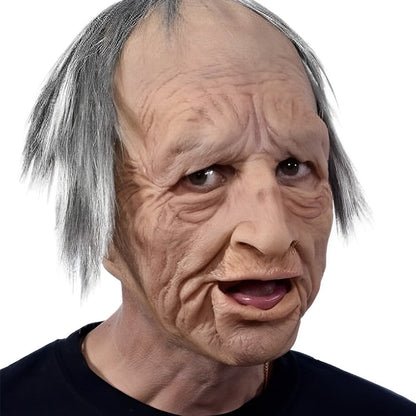 Realistic Latex Old Man Mask for Expressive Halloween Costume Headpiece