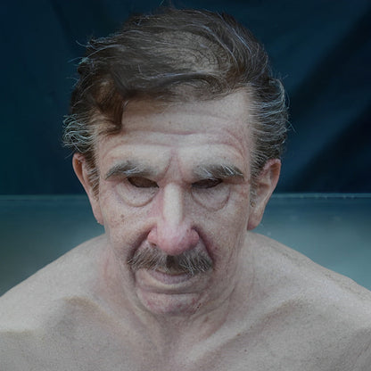 Realistic Latex Old Man Mask for Expressive Halloween Costume Headpiece