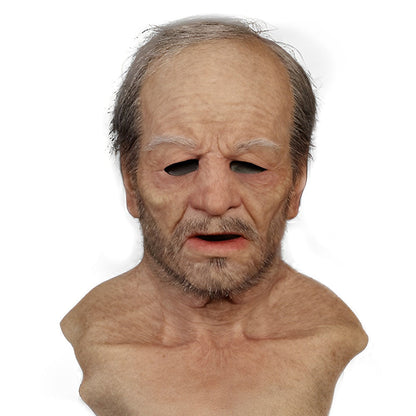 Realistic Latex Old Man Mask for Expressive Halloween Costume Headpiece