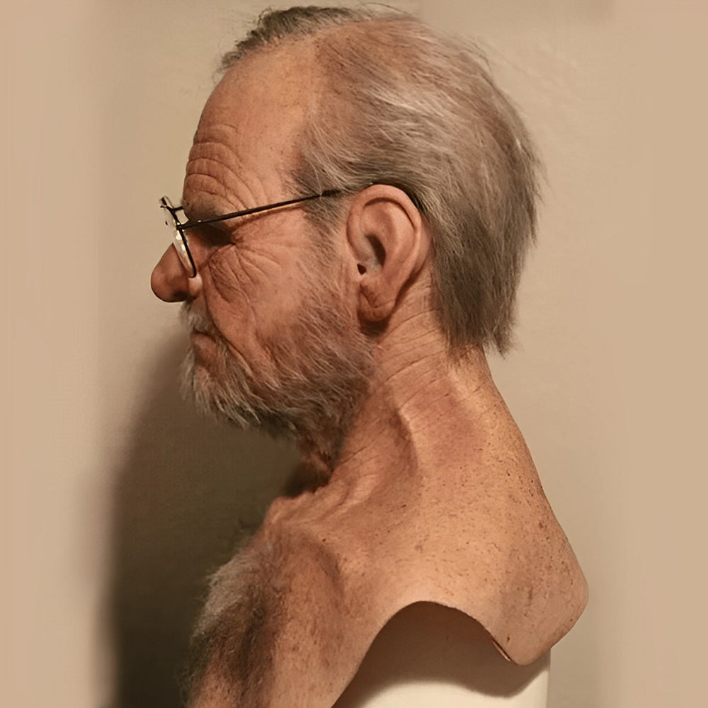 Realistic Latex Old Man Mask for Expressive Halloween Costume Headpiece