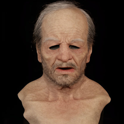 Realistic Latex Old Man Mask for Expressive Halloween Costume Headpiece