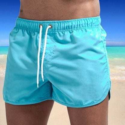 Men's Swimming Shorts with Drawstring and Quick-Drying Fabric