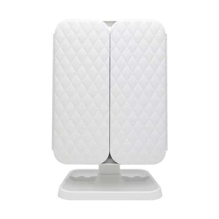 Mirror with Lumière Makeup LED Lighting for Adjustable Magnification and Stylish Storage