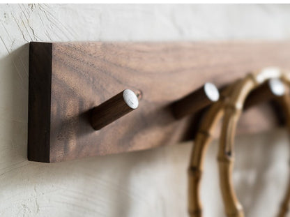Rack with Minimalist Wooden Coat Zen Design and Handmade Natural Look