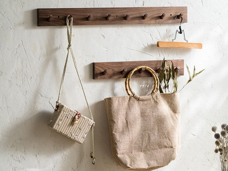 Rack with Minimalist Wooden Coat Zen Design and Handmade Natural Look