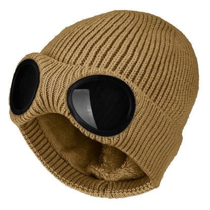 Glasses with Knitted Winter Beanie with Lens for Warm Unisex Beanie for Cold and Windy Days