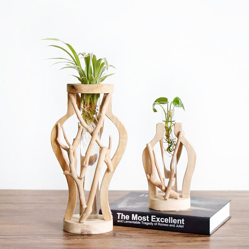Vase Natural Wooden for Unique Decoration for Plants