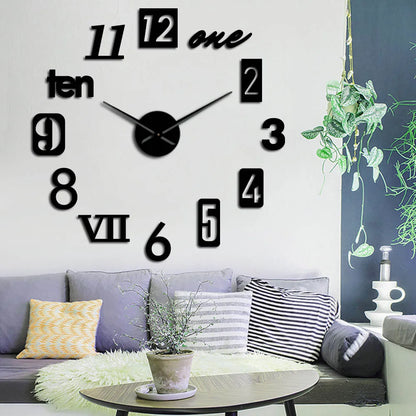 Clock with Decorative Wall Roman Numerals for Silent Quartz Clock for Modern Interiors