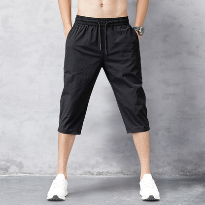 Men's Lightweight Summer Shorts with Elastic Waistband and Quick-Drying Fabric