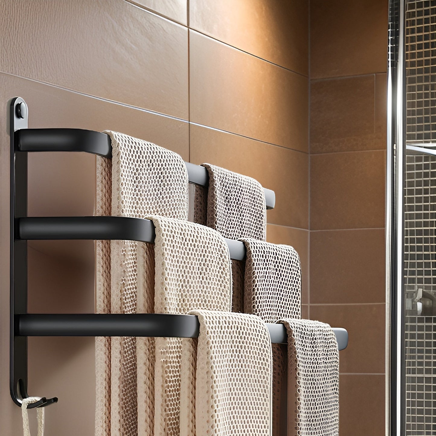 Holder with Modern Aluminium Towel 3 Layers for Bathroom and Space-Saving Use