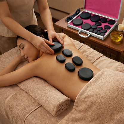 Set Professional Stone Massage for Complete with Heater