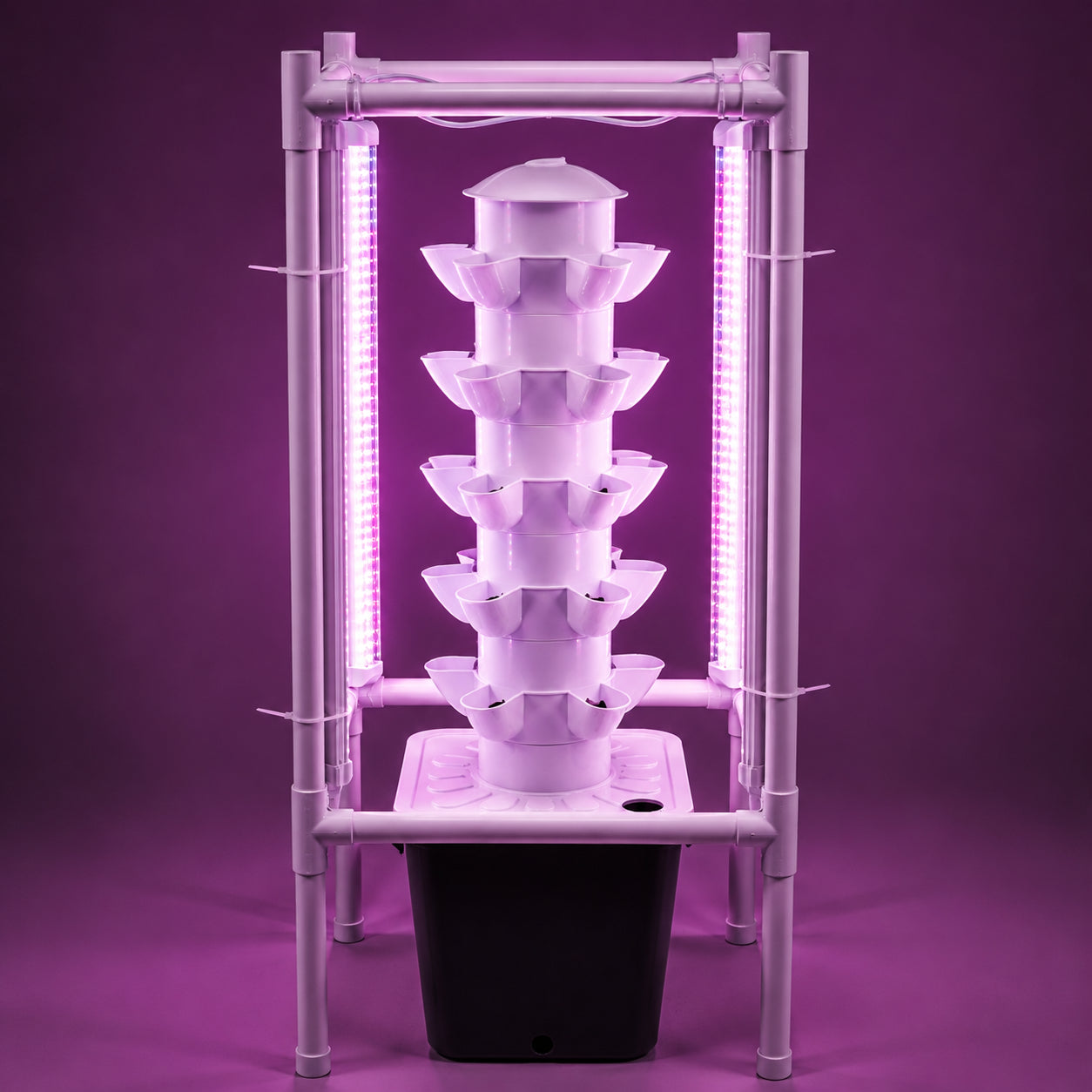Vertical hydroponic planter with water tank for indoor gardening