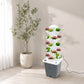 Grey hydroponic tower growing system with 25 planting holes