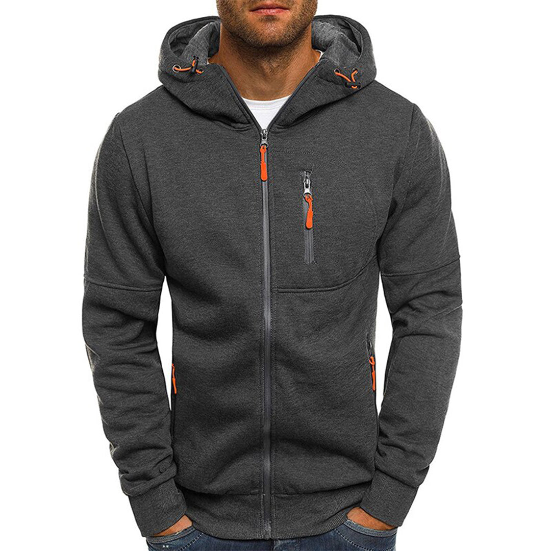 Men's Zip-Up Hoodie with Hood for a Comfortable Casual Look