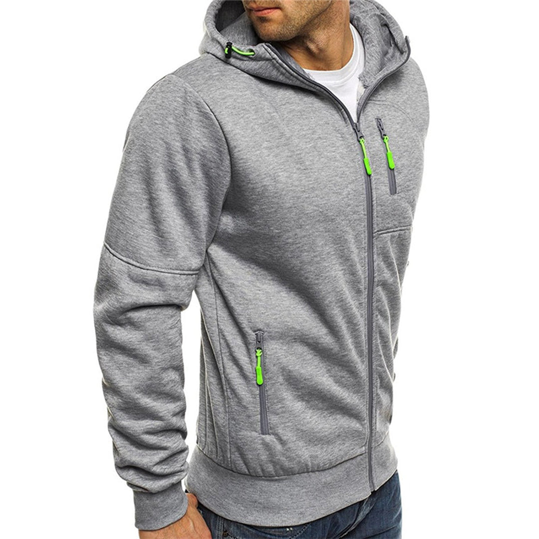 Men's Zip-Up Hoodie with Hood for a Comfortable Casual Look