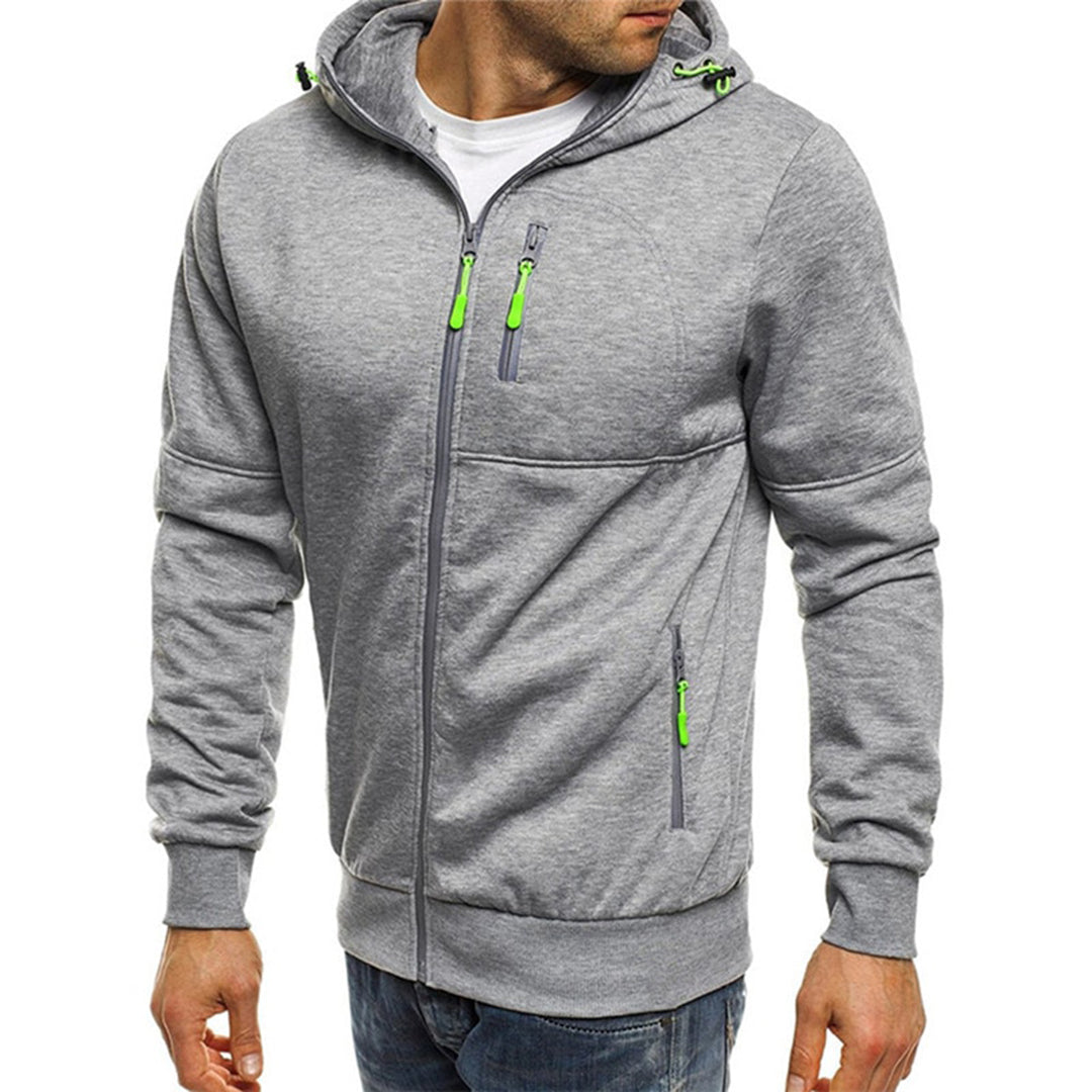 Men's Zip-Up Hoodie with Hood for a Comfortable Casual Look