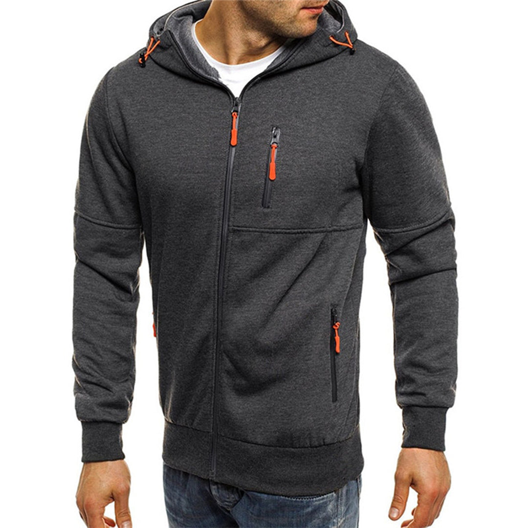 Men's Zip-Up Hoodie with Hood for a Comfortable Casual Look
