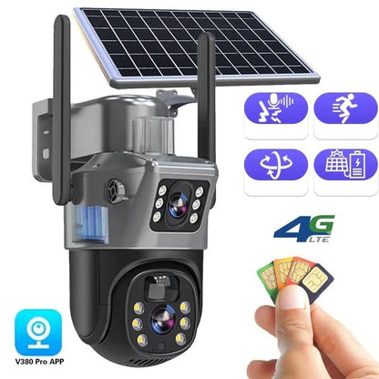 Camera with Wireless 4K Security Solar Panel for 360 Degrees and Smart Detection