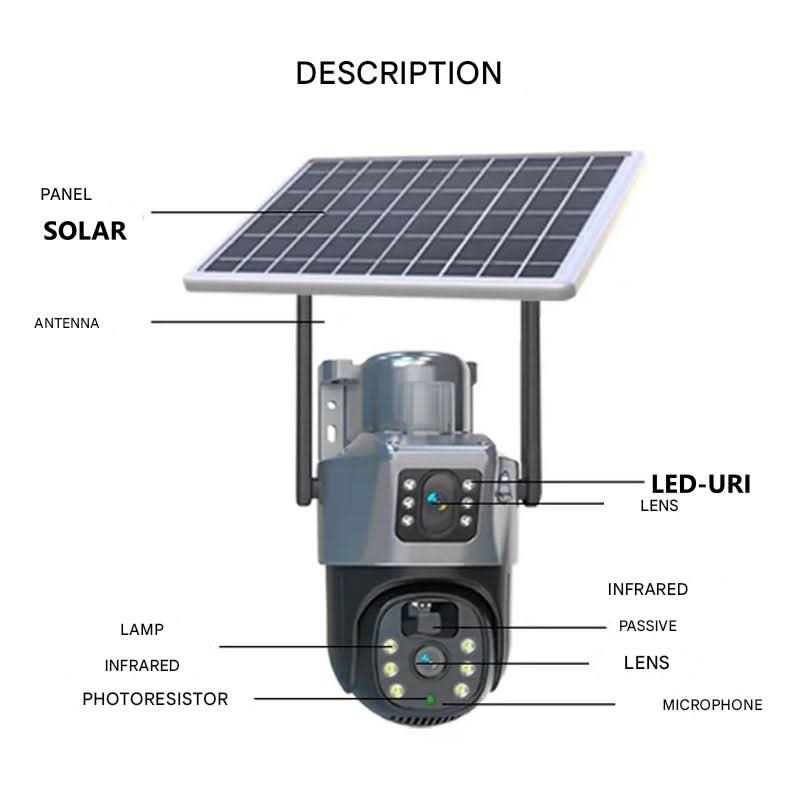 Camera with Wireless 4K Security Solar Panel for 360 Degrees and Smart Detection