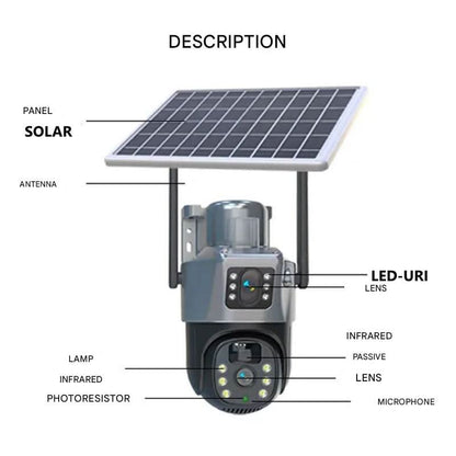 Camera with Wireless 4K Security Solar Panel for 360 Degrees and Smart Detection