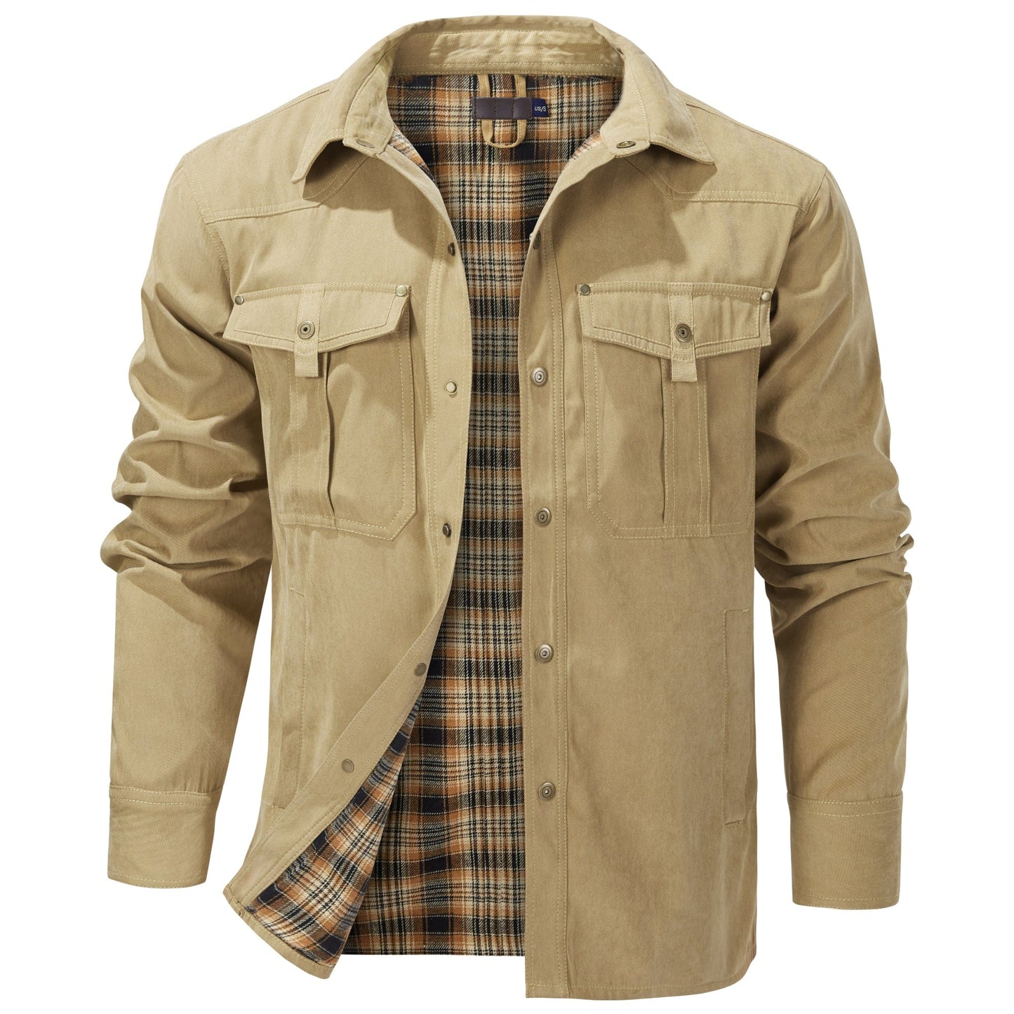 Versatile Men's Jacket with Insulated Flannel Lining for Functional and Reliable