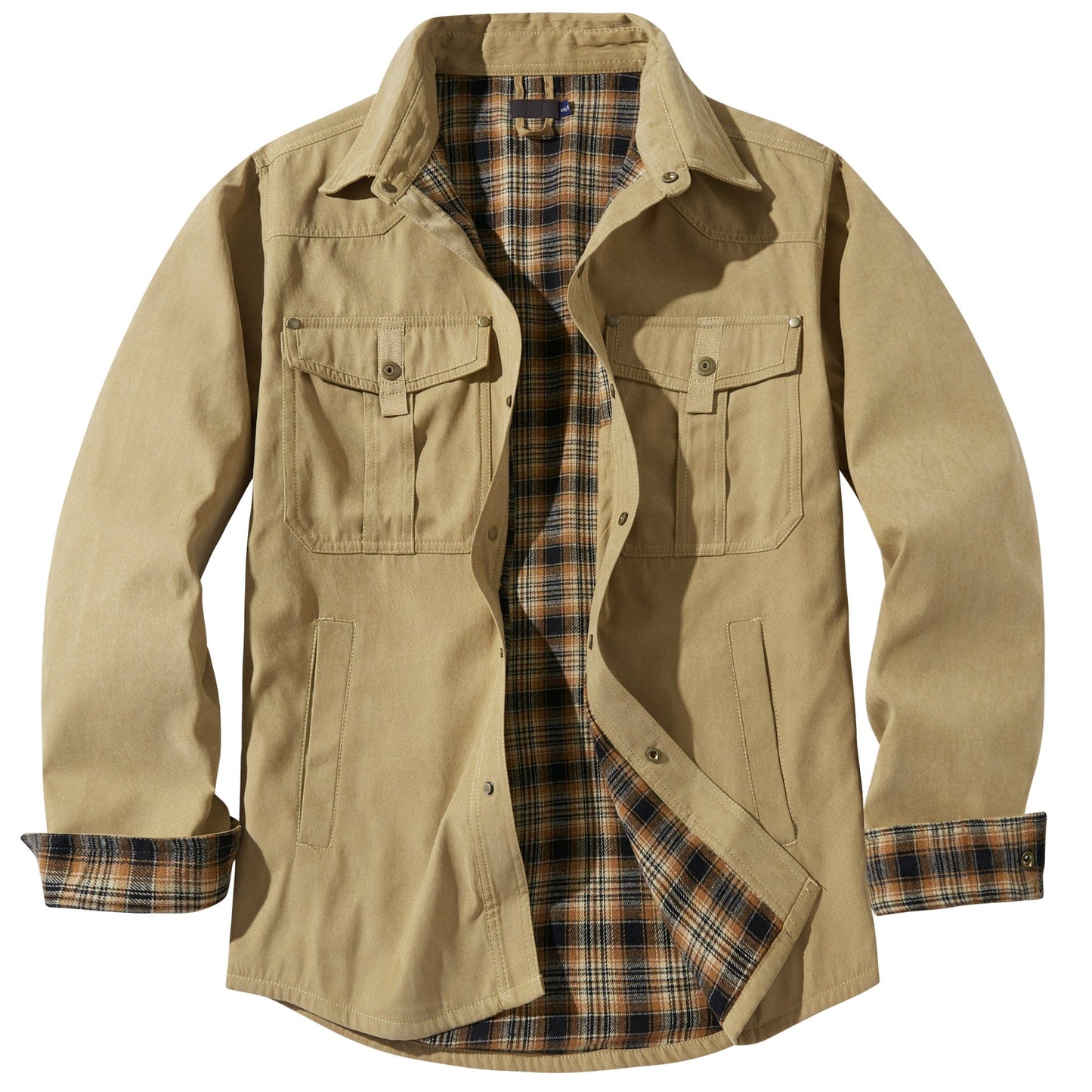 Versatile Men's Jacket with Insulated Flannel Lining for Functional and Reliable